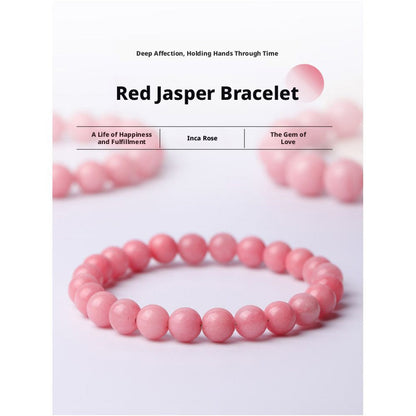 Collection Grade Red Patterned Stone Bracelet - Pink Crystal Jewelry