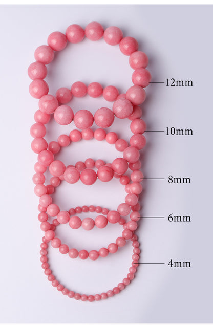 Collection Grade Red Patterned Stone Bracelet - Pink Crystal Jewelry