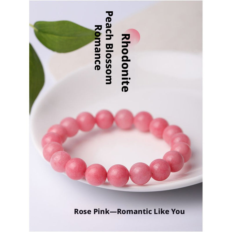 Collection Grade Red Patterned Stone Bracelet - Pink Crystal Jewelry