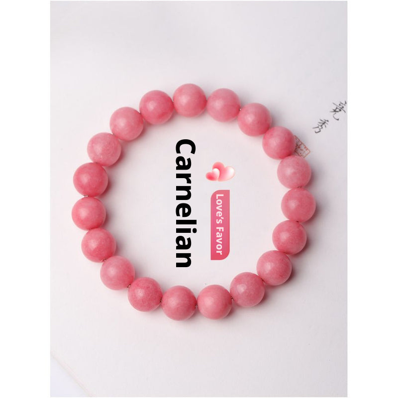 Collection Grade Red Patterned Stone Bracelet - Pink Crystal Jewelry