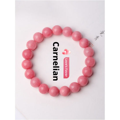 Collection Grade Red Patterned Stone Bracelet - Pink Crystal Jewelry